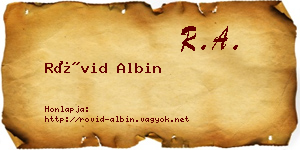 Rövid Albin névjegykártya